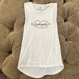 SoulCycle Lips White Racerback Tank (XS)